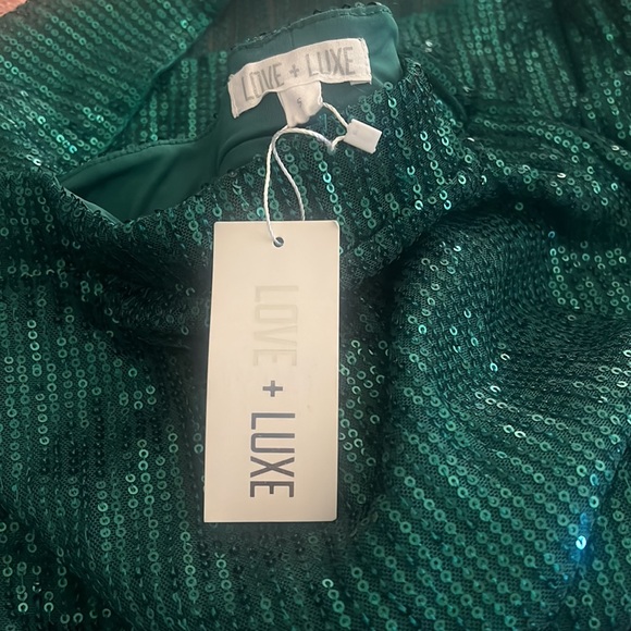 Love+Luxe Hunter Green Sequins Stretch Mermaid Skirt Women’s Size Small New - Picture 3 of 7